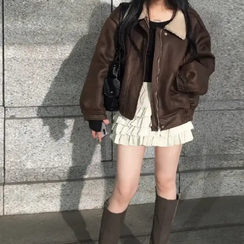[BUNJANG] ANOTHERONE Chetti Fur Suede Mouton Jacket / 새상품) 애니원모어 체티 퍼 스웨이드무스탕점퍼