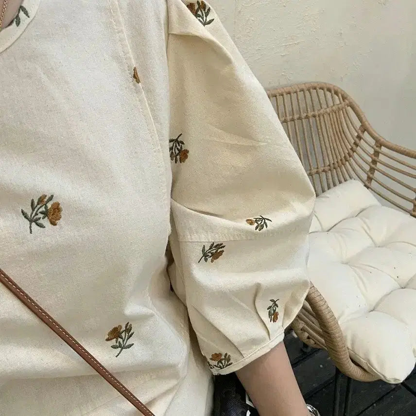 [BUNJANG] Puff Sleeve A-Line Dress / 퍼프 소매 원피스