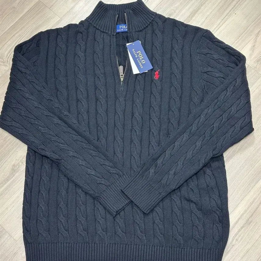 [BUNJANG] Polo Ralph Lauren Cable Knit Half-Zip Sweater / 폴로 랄프로렌 꽈배기 반집업 니트 새상품