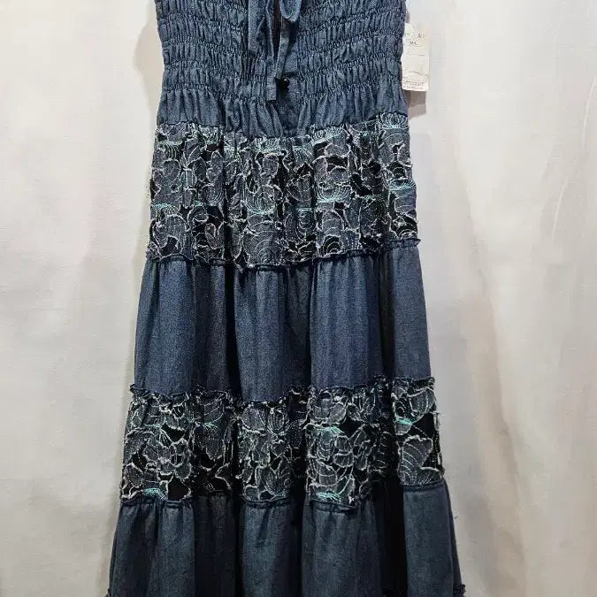 [BUNJANG] SRZ Off-Shoulder Lace Trimmed Long Dress / 일본수입 오프숄더 겸용 민소매 캉캉레이스 롱원피스 택있는 미착상품 srz