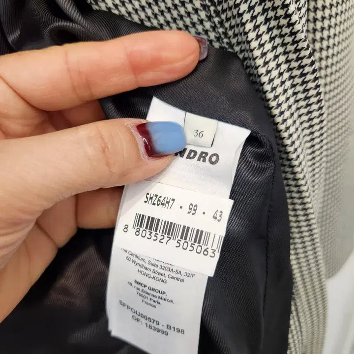 [BUNJANG] Sandro Check Pleated Long Coat / Sandro로 체크 플리츠 롱 코트