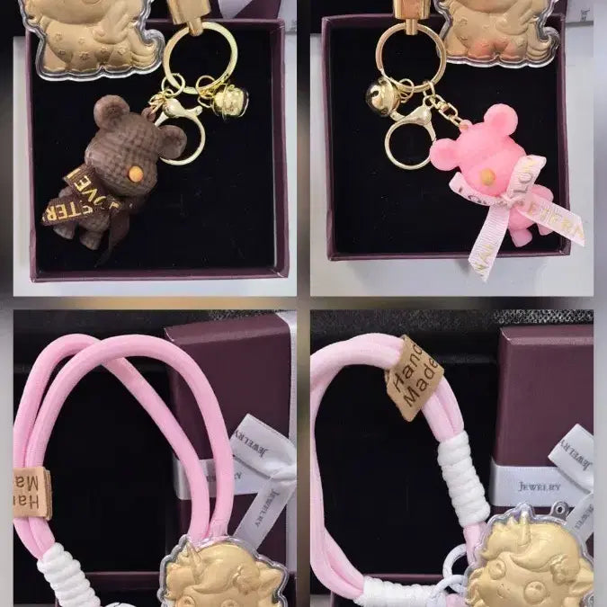 [SOLD OUT] 여아 유니콘 키링 &amp; 키홀더 세트   새상품 순금 함량 0.2mg