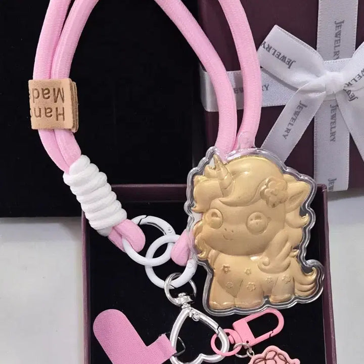 [SOLD OUT] 여아 유니콘 키링 &amp; 키홀더 세트   새상품 순금 함량 0.2mg