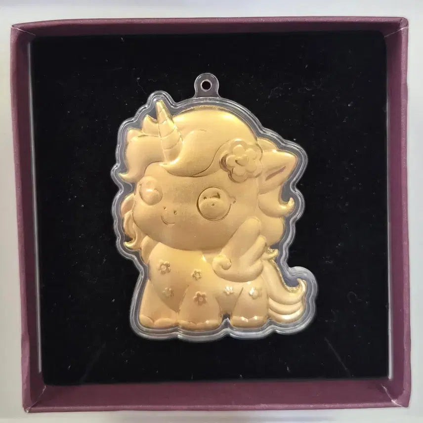 [SOLD OUT] 여아 유니콘 키링 &amp; 키홀더 세트   새상품 순금 함량 0.2mg