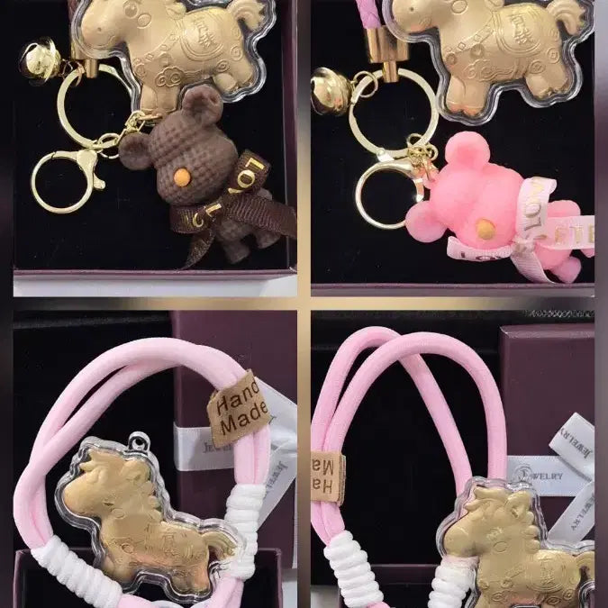[SOLD OUT] 말 키링 &amp; 키홀더 인형 set   새상품 순금 함량 0.2mg