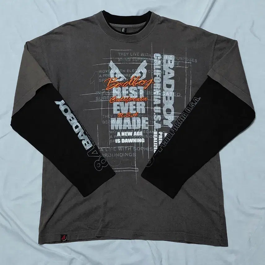 [SOLD OUT] [2L] 빈티지 배드보이(BAD BOY) 레이어드 로고 롱슬리브