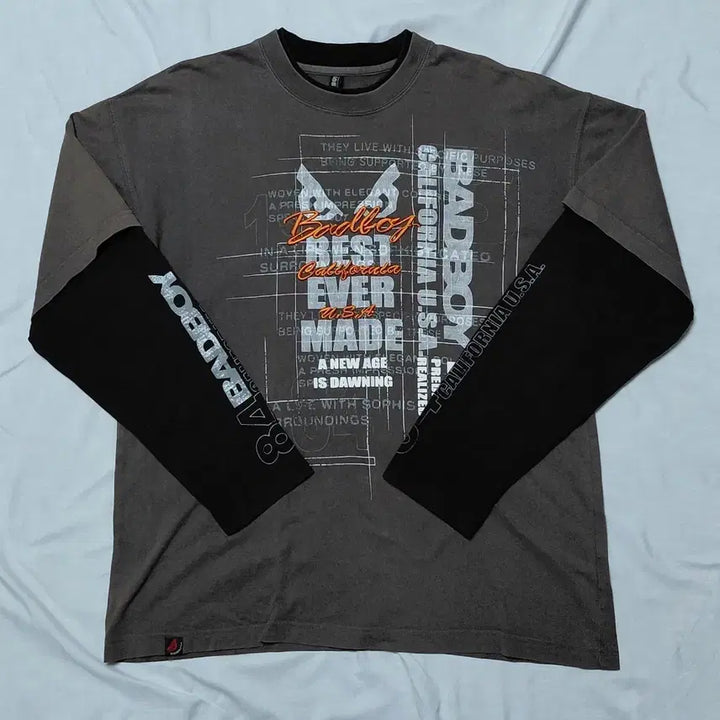 [SOLD OUT] [2L] 빈티지 배드보이(BAD BOY) 레이어드 로고 롱슬리브