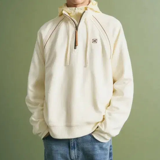 [BUNJANG] Setter Lawton Half Zip-Up Sweatshirt Cream M / 세터 로턴 하프 집업 스웨트셔츠 크림 m