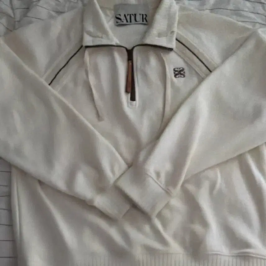 [BUNJANG] Setter Lawton Half Zip-Up Sweatshirt Cream M / 세터 로턴 하프 집업 스웨트셔츠 크림 m