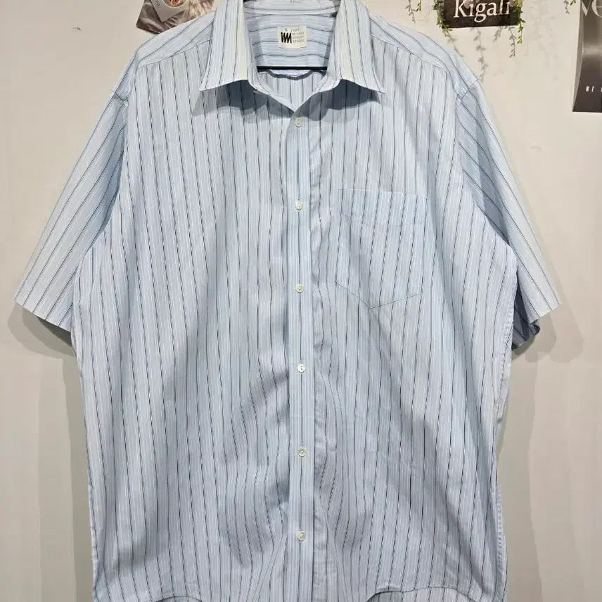 [SOLD OUT] 이세이미야케 스트라이프 반팔 셔츠 블루