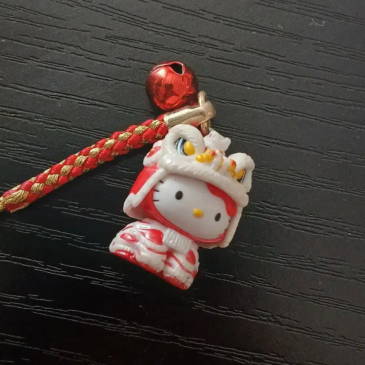 [BUNJANG] Rare Vintage Chinese Lion Dance Kitty Strap / 레어 고전 중국 차이나타운 사자탈 키티