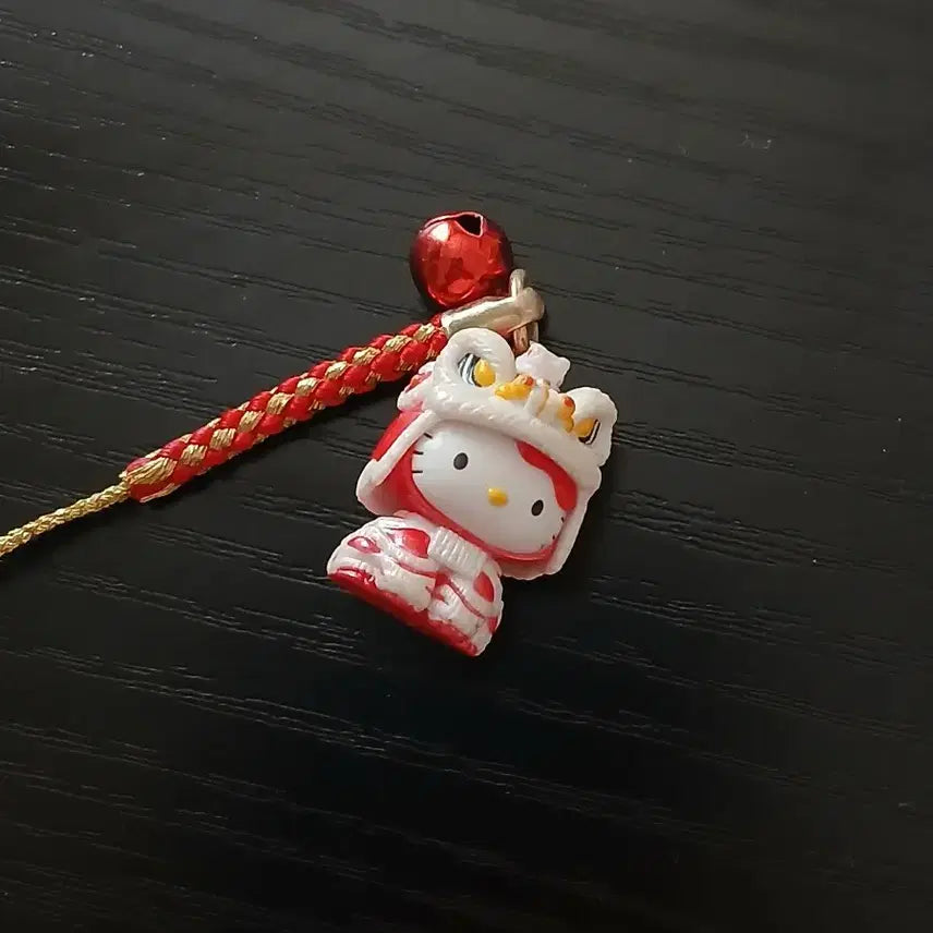 [BUNJANG] Rare Vintage Chinese Lion Dance Kitty Strap / 레어 고전 중국 차이나타운 사자탈 키티