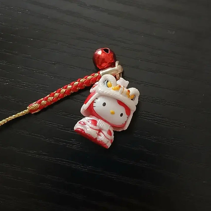 [BUNJANG] Rare Vintage Chinese Lion Dance Kitty Strap / 레어 고전 중국 차이나타운 사자탈 키티