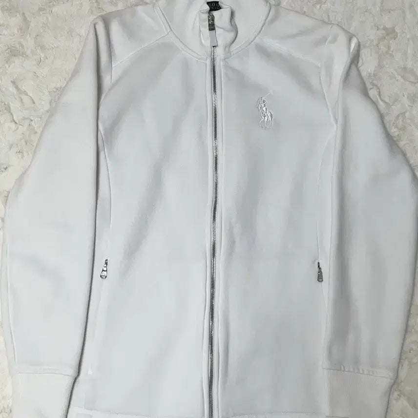 [BUNJANG] Polo Big Pony White Zip-up Jacket / 폴로 빅포니 화이트 집업