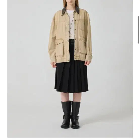 [BUNJANG] U-CENTIC Utility Denim Jumper Beige S Size / 유센틱 유틸리티 데님 점퍼 베이지 S사이즈