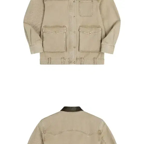 [BUNJANG] U-CENTIC Utility Denim Jumper Beige S Size / 유센틱 유틸리티 데님 점퍼 베이지 S사이즈