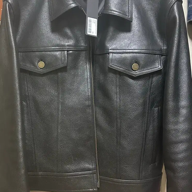[BUNJANG] Noir Antique Cow Leather Trucker Jacket Black 52 / 노이어 앤틱 카우 레더 트러커 자켓 블랙 52