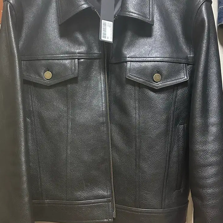 [BUNJANG] Noir Antique Cow Leather Trucker Jacket Black 52 / 노이어 앤틱 카우 레더 트러커 자켓 블랙 52