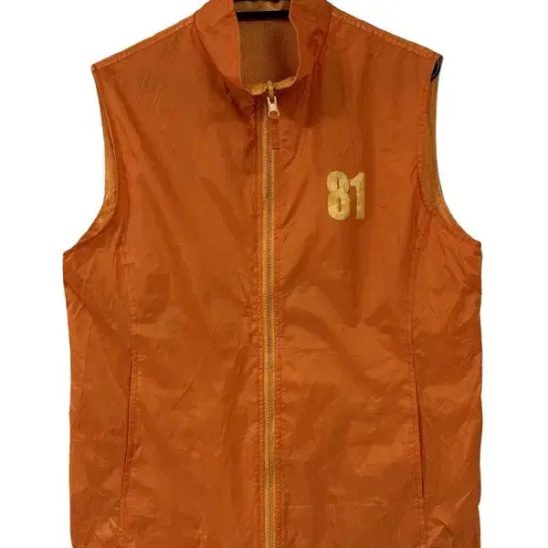 [BUNJANG] JPN 81 Logo Zip-up Vest Orange / [S] JPN 81로고 집업조끼 오렌지