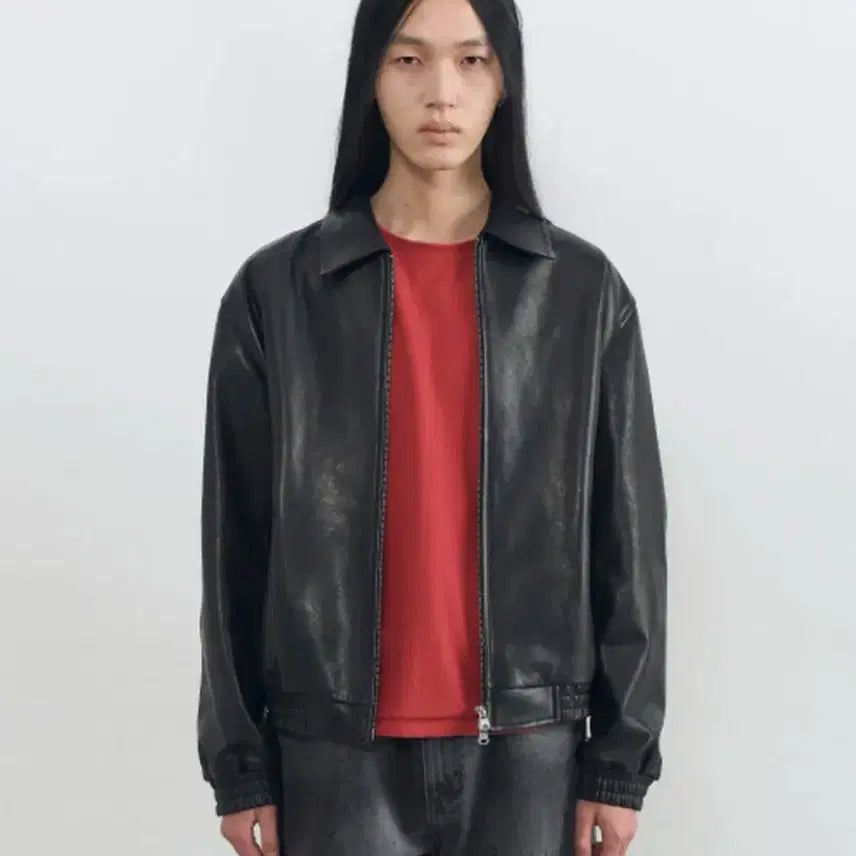 [BUNJANG] In Silence Vegetable Leather Flight Jacket / [실착2회] 인사일런스 베지터블 레더 플라이트 자켓