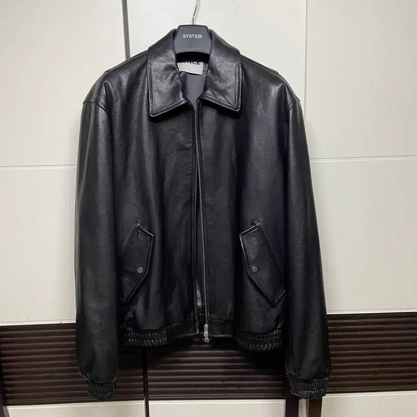 [BUNJANG] In Silence Vegetable Leather Flight Jacket / [실착2회] 인사일런스 베지터블 레더 플라이트 자켓