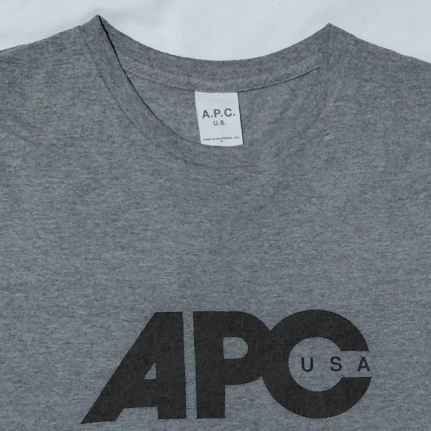 [BUNJANG] A.P.C. U.S. Logo T-Shirt (Melange Gray, S) / A.P.C. U.S. 로고 반팔 티셔츠 (멜란지 그레이 / S)