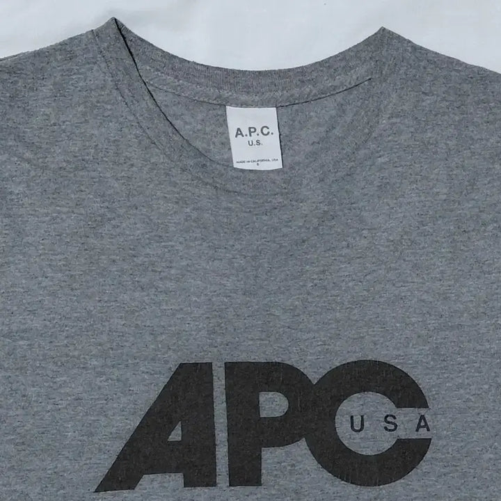 [BUNJANG] A.P.C. U.S. Logo T-Shirt (Melange Gray, S) / A.P.C. U.S. 로고 반팔 티셔츠 (멜란지 그레이 / S)