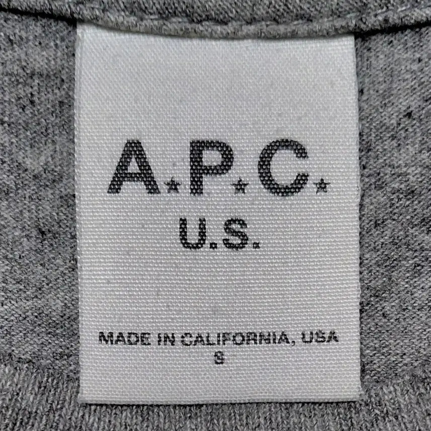 [BUNJANG] A.P.C. U.S. Logo T-Shirt (Melange Gray, S) / A.P.C. U.S. 로고 반팔 티셔츠 (멜란지 그레이 / S)