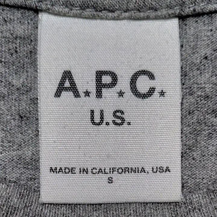 [BUNJANG] A.P.C. U.S. Logo T-Shirt (Melange Gray, S) / A.P.C. U.S. 로고 반팔 티셔츠 (멜란지 그레이 / S)