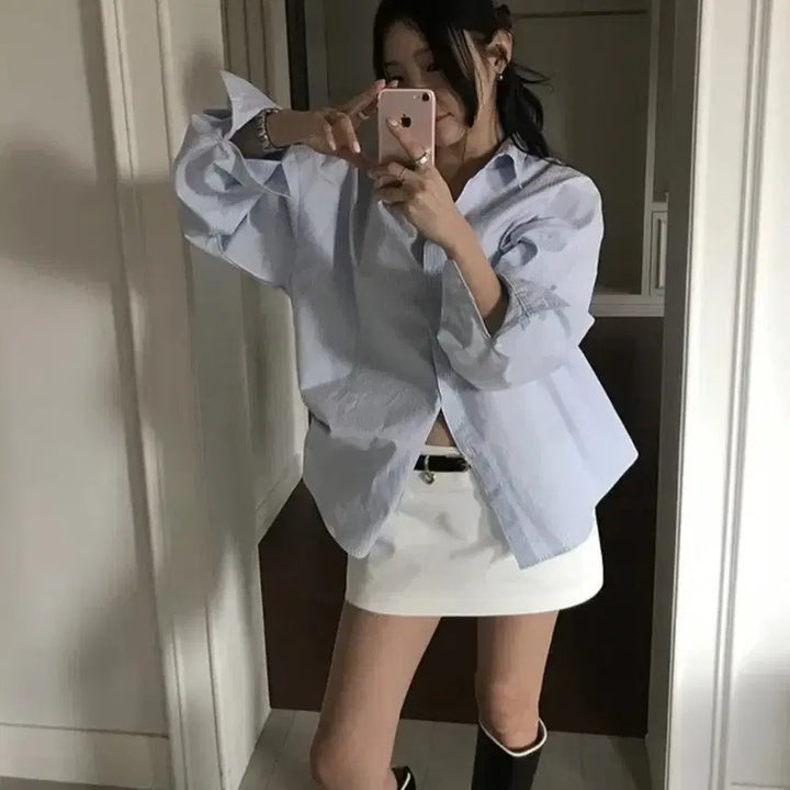 [BUNJANG] Low-Rise Mini Skirt (White/S) / 로우라이즈 미니스커트(화이트/S)