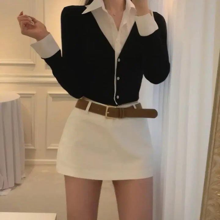 [BUNJANG] Low-Rise Mini Skirt (White/S) / 로우라이즈 미니스커트(화이트/S)
