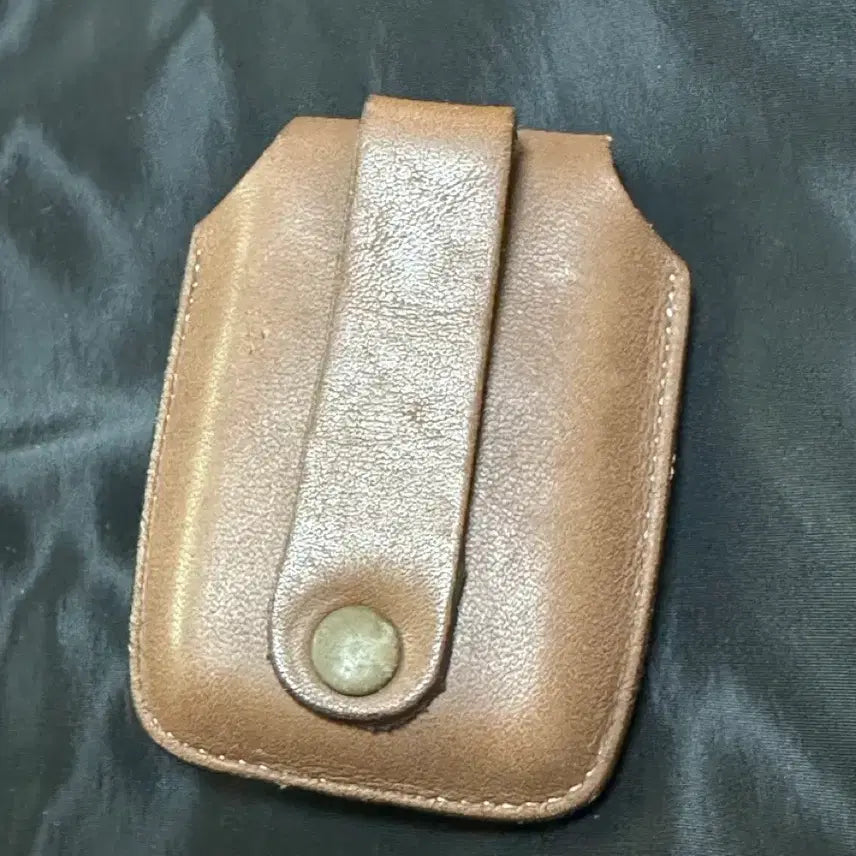 [BUNJANG] Point.JEI Gold Plated Lighter with Leather Case / Point.JEI 금장 라이터 빈티지+가죽케이스