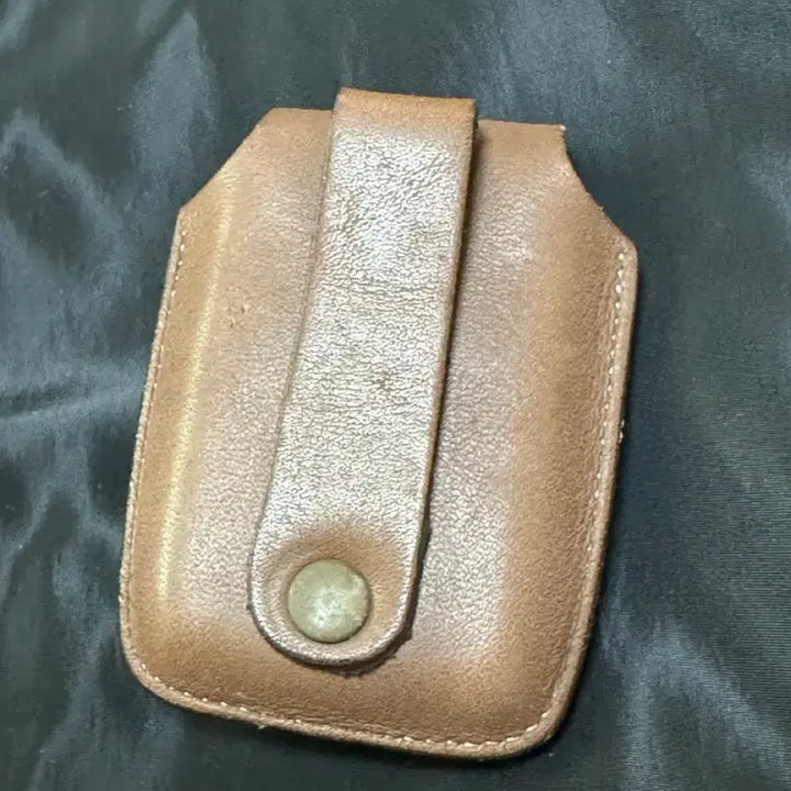 [BUNJANG] Point.JEI Gold Plated Lighter with Leather Case / Point.JEI 금장 라이터 빈티지+가죽케이스