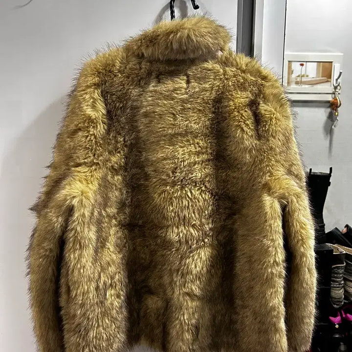 [BUNJANG] Mood Moment Fluffy Loose Fit Half Fur Jacket / 무드모먼트 플러피 루즈핏 싱글 하프 퍼 자켓