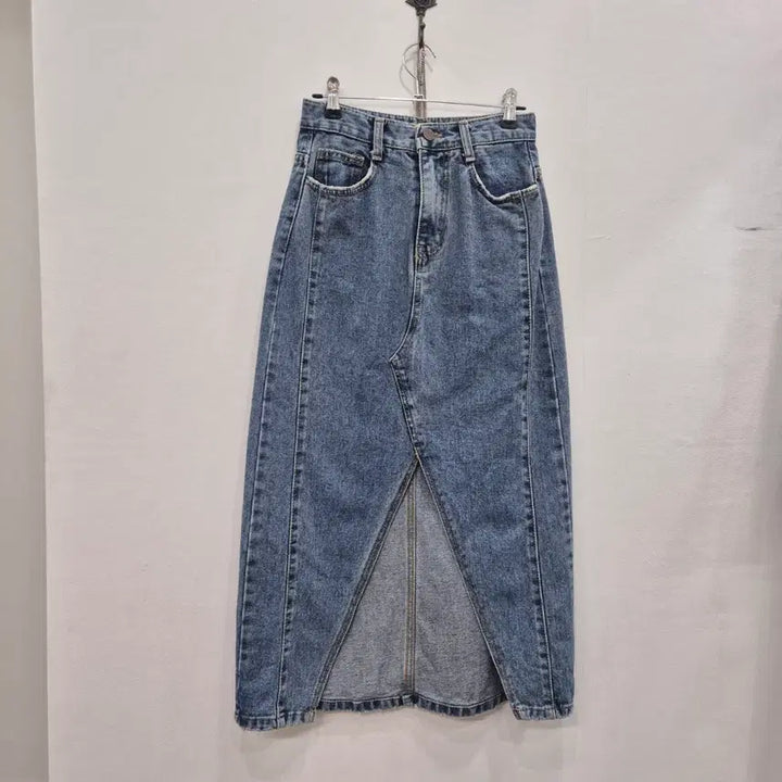 [BUNJANG] Denim Slit Maxi Skirt / 데님 트임 롱 스커트 청치마