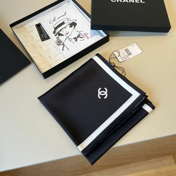 [BUNJANG] Chanel Black Scarf / 샤넬 블랙 스카프