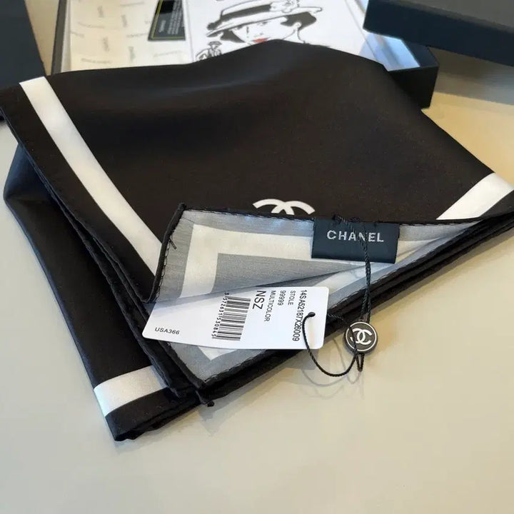 [BUNJANG] Chanel Black Scarf / 샤넬 블랙 스카프
