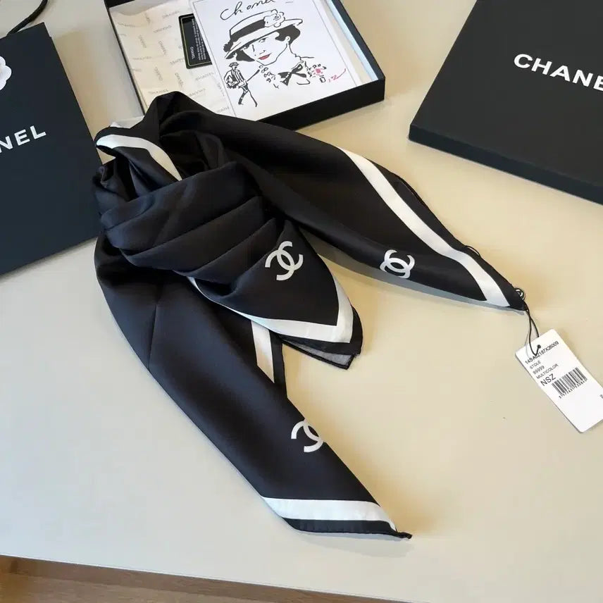 [BUNJANG] Chanel Black Scarf / 샤넬 블랙 스카프