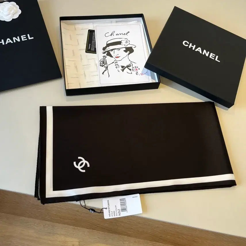 [BUNJANG] Chanel Black Scarf / 샤넬 블랙 스카프