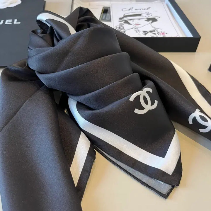 [BUNJANG] Chanel Black Scarf / 샤넬 블랙 스카프
