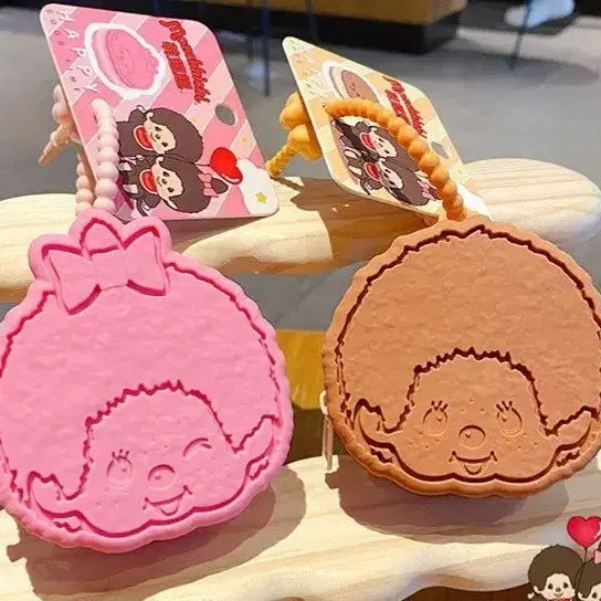 [BUNJANG] Mongkichi Character Coin Purse Keyring / 몽키치 캐릭터 동전 지갑 키링 핑크/브라운