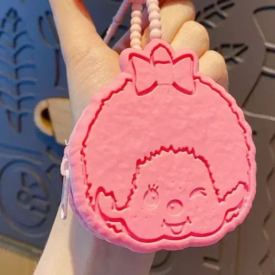 [BUNJANG] Mongkichi Character Coin Purse Keyring / 몽키치 캐릭터 동전 지갑 키링 핑크/브라운