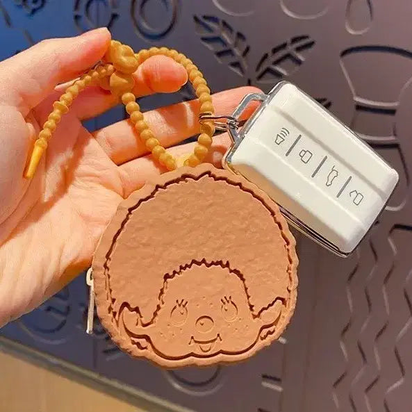 [BUNJANG] Mongkichi Character Coin Purse Keyring / 몽키치 캐릭터 동전 지갑 키링 핑크/브라운