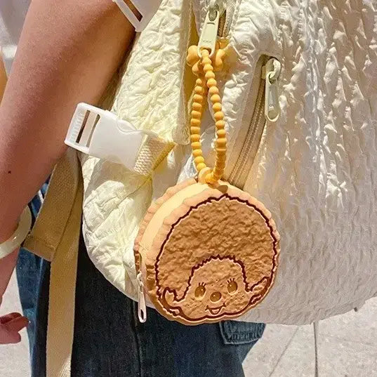 [BUNJANG] Mongkichi Character Coin Purse Keyring / 몽키치 캐릭터 동전 지갑 키링 핑크/브라운