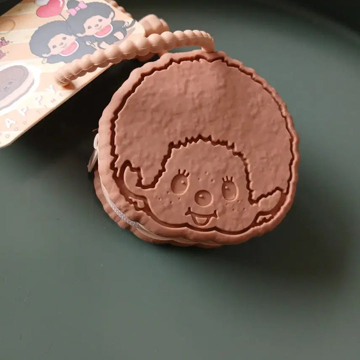 [BUNJANG] Mongkichi Character Coin Purse Keyring / 몽키치 캐릭터 동전 지갑 키링 핑크/브라운
