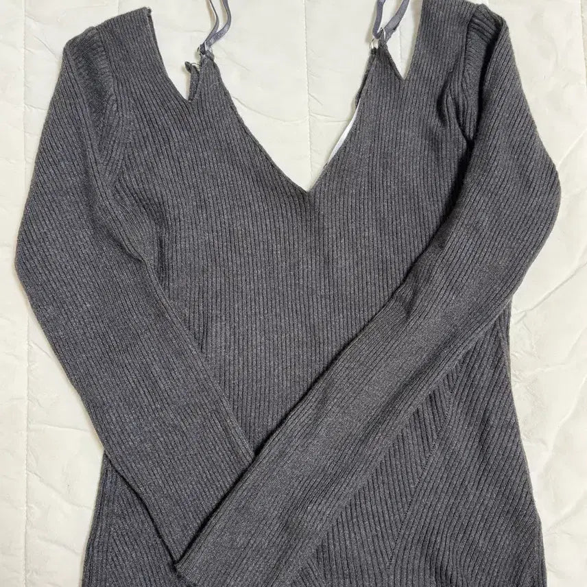 [BUNJANG] Usoop Baby Ballet Knit Charcoal / 유솝 베이비 발레 니트 차콜 (실착2-3)