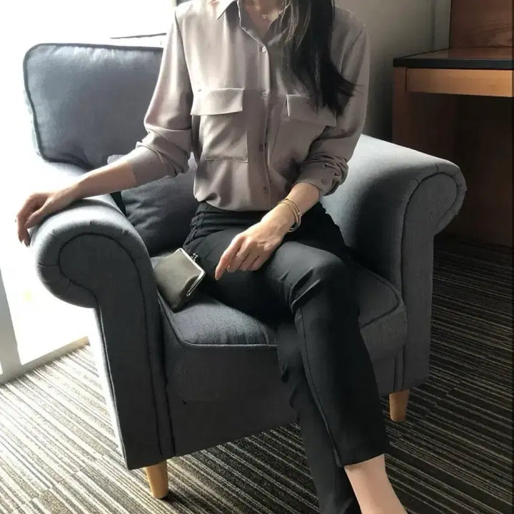 [BUNJANG] Matilly Room Pocket Blouse Mocha / 마틸리룸 포켓 블라우스 모카