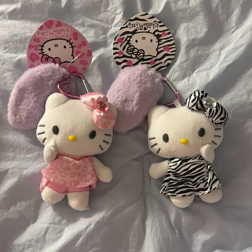 [SOLD OUT] (새상품) 헬로키티 고고걸 핑크 레오파드 키티 키링 인형