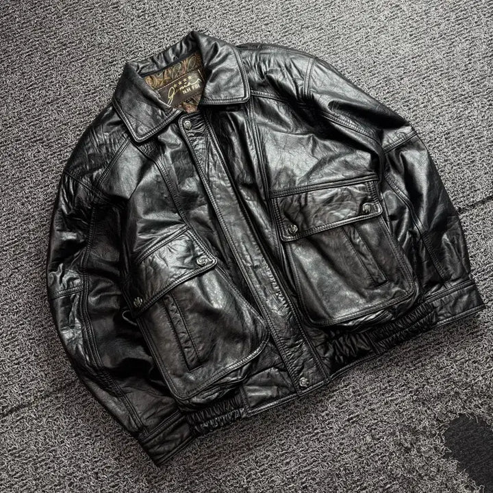 [BUNJANG] Brother Vintage Lambskin Leather Bomber Jacket / 빈티지 아카이브 양가죽 봄버 자켓 3377