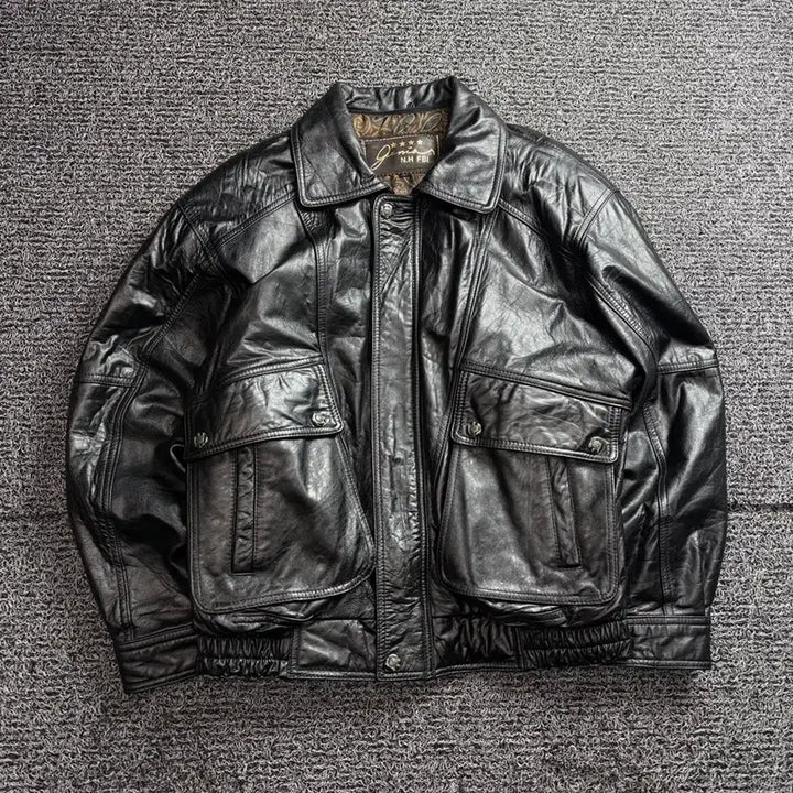 [BUNJANG] Brother Vintage Lambskin Leather Bomber Jacket / 빈티지 아카이브 양가죽 봄버 자켓 3377